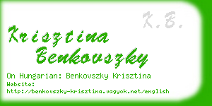 krisztina benkovszky business card